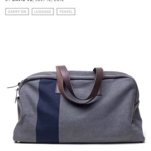 Everlane Gray Duffel Bag with Blue Accent